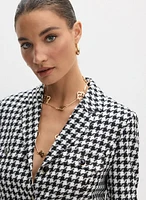 Houndstooth Print Jacket