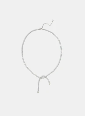 Cubic Zirconia Twist Front Necklace