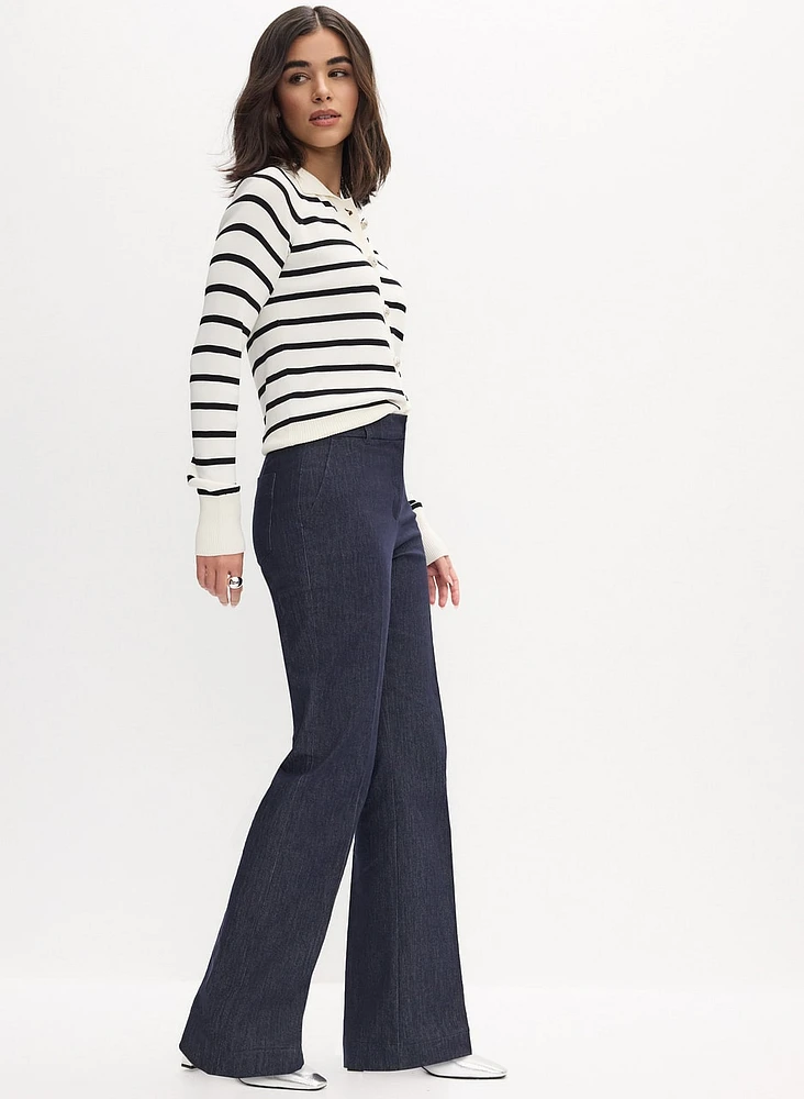 Flare-Leg Denim Pants