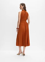 Robe plissée en satin