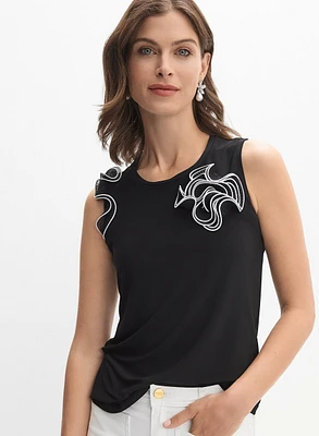 Joseph Ribkoff - Asymmetric Spiral Flounce Top