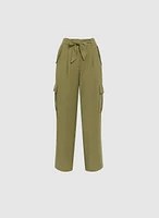 Tie Waist Cargo Pants