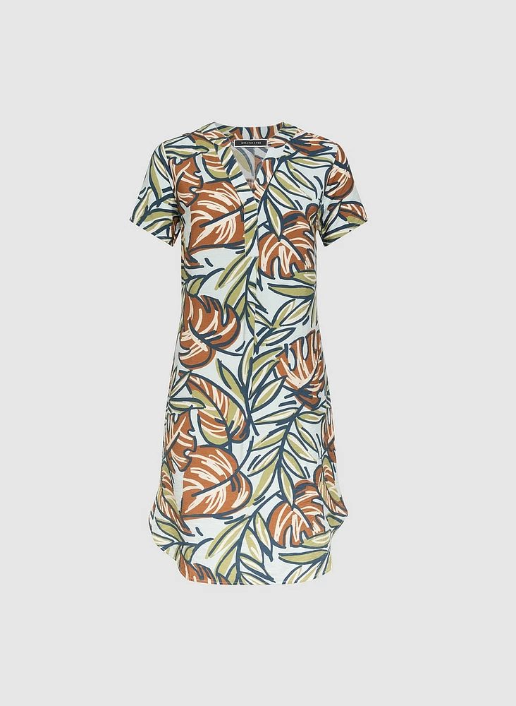 Robe à motif feuilles graphique