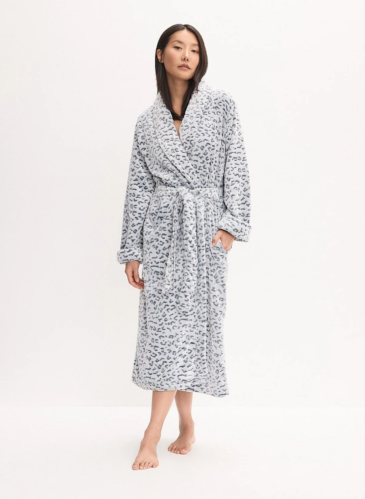 Animal Print Fleece Robe