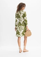 Leaf Linen-Blend Dress