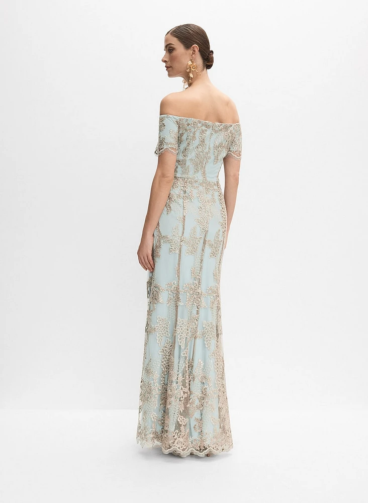 Lace Overlay Dress