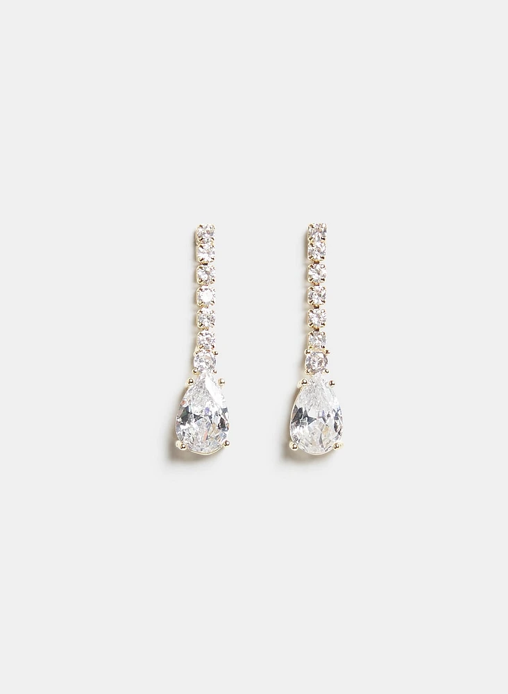 Boucles d'oreilles à pierre en goutte d'eau