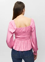 Satin Peplum Top