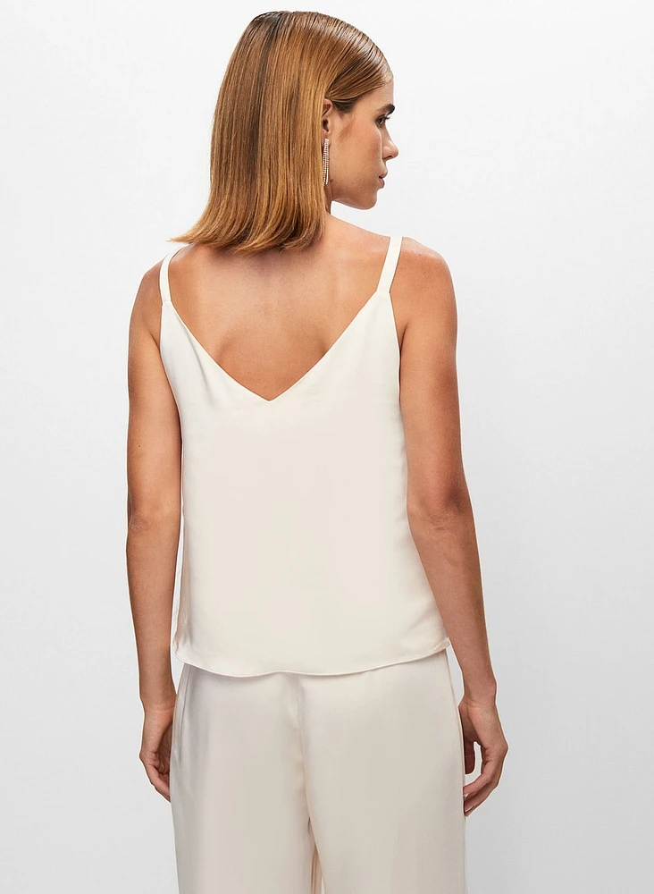 Sleeveless Feather Detail Top