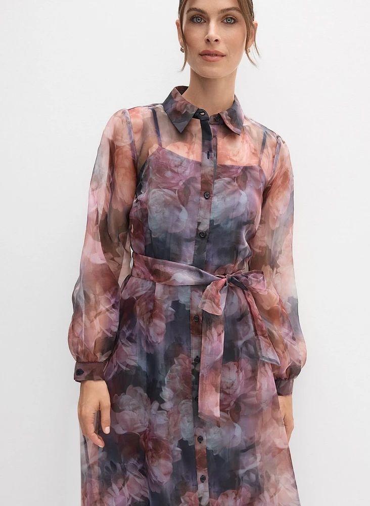 Printed Organza Dress