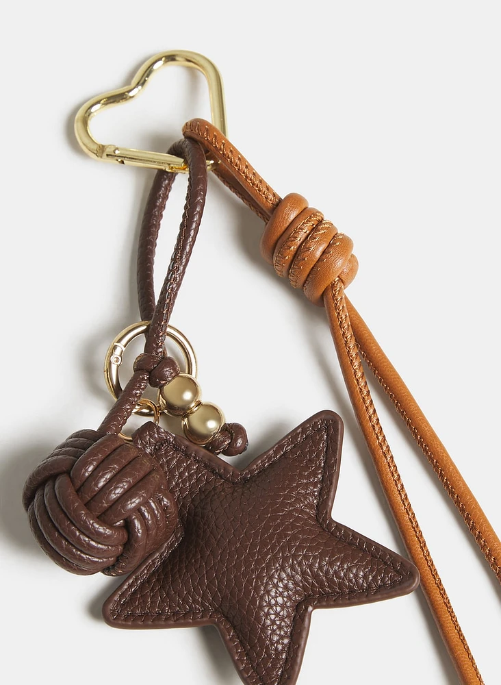 Vegan Leather Star Key Chain