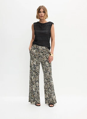 Cap Sleeve Top & Wide-Leg Pants