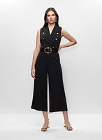 Double-Breasted Wide Leg Jumpsuit