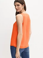 Blouse sans manches en crêpe