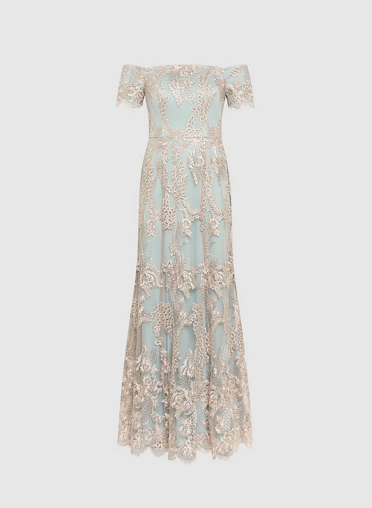 Lace Overlay Dress