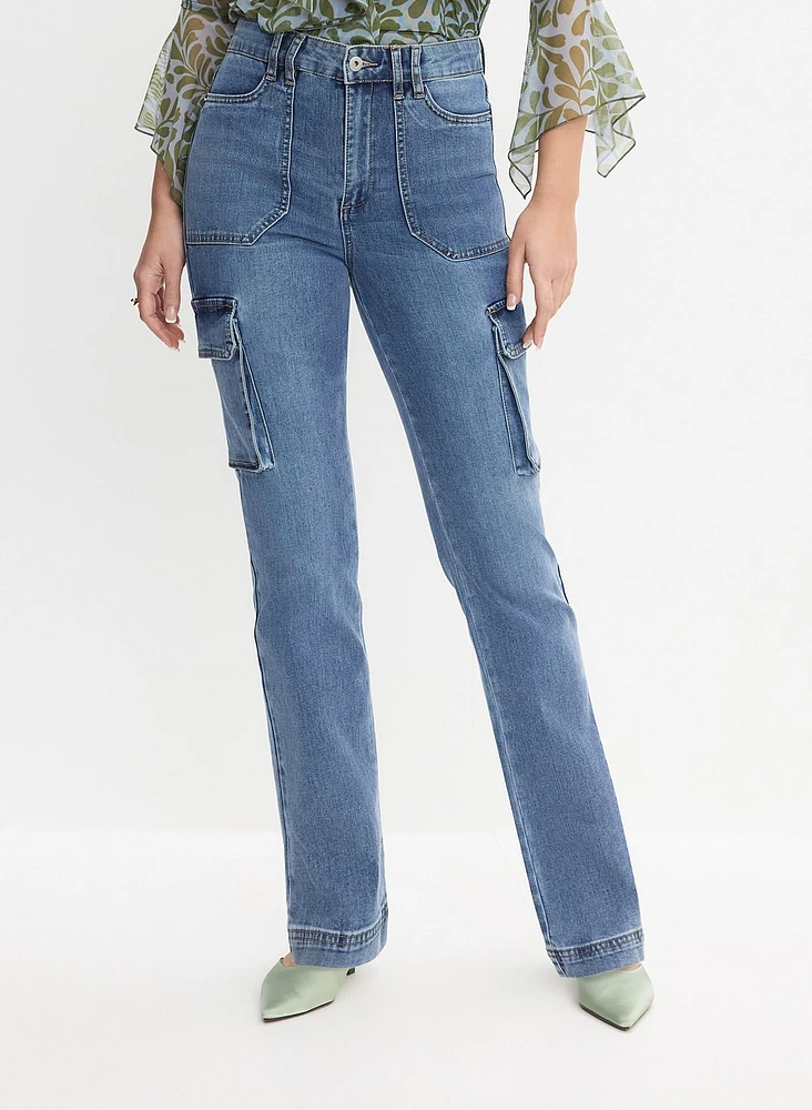 Wide-Leg Cargo Jeans