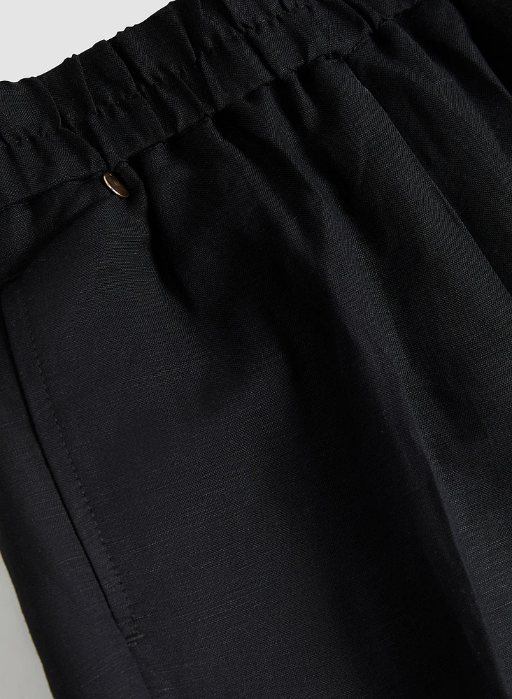 Pantalon gaucho en lin à enfiler