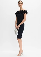 Rosette Off-The-Shoulder Dress