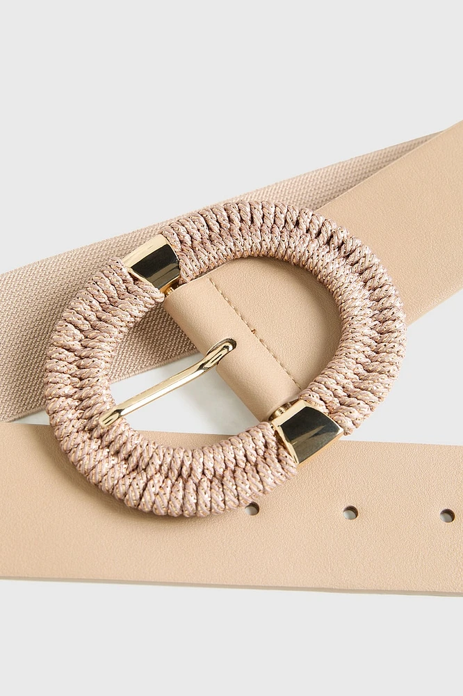 Oval Buckle Elastic Belt