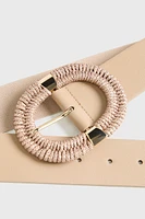 Oval Buckle Elastic Belt