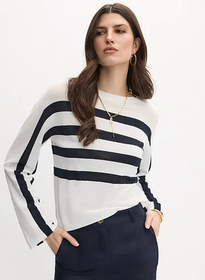 Striped Placement Print Sweater