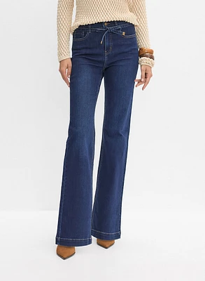Drawstring Flare Leg Jeans