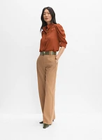 Draped Puff Sleeve Blouse