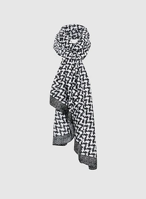 Houndstooth Print Scarf