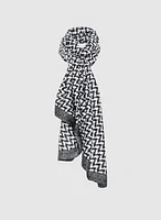 Houndstooth Print Scarf