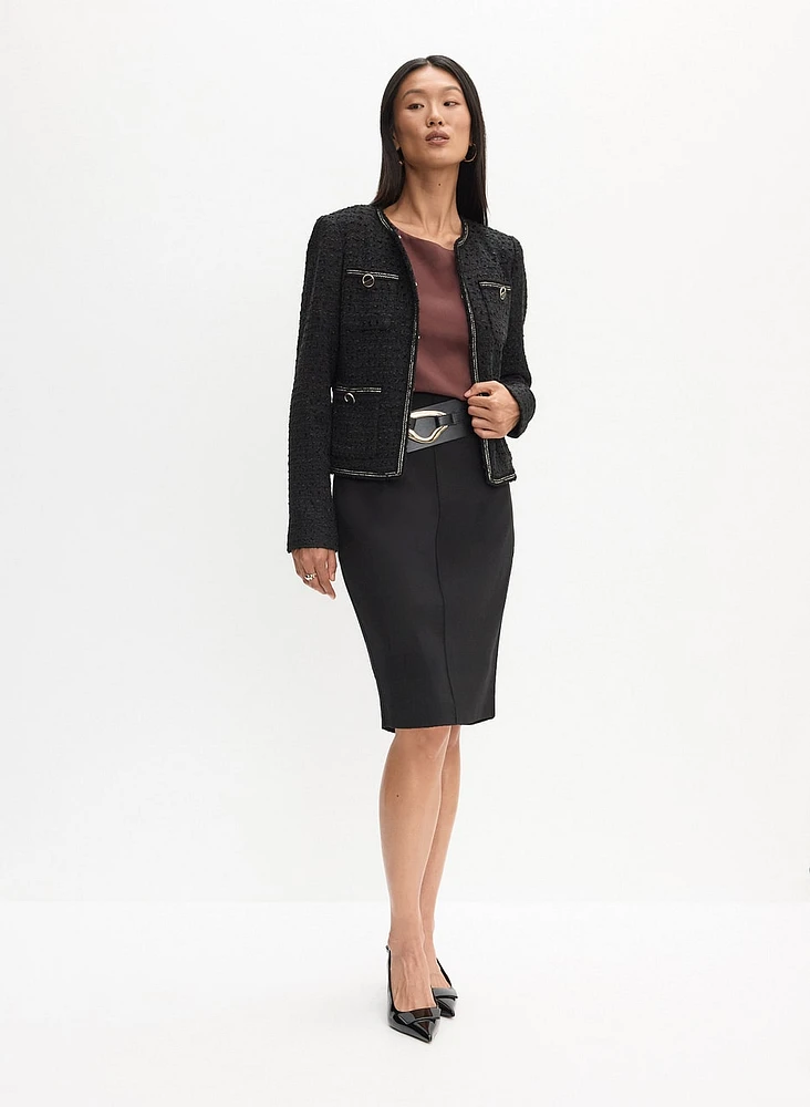 Bouclé Jacket & Pencil Skirt