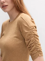 Shirred Glitter Knit Top