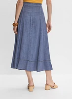Jupe midi à bande en crochet