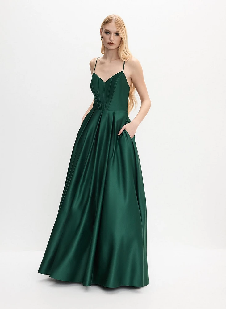 Satin Ballgown Dress