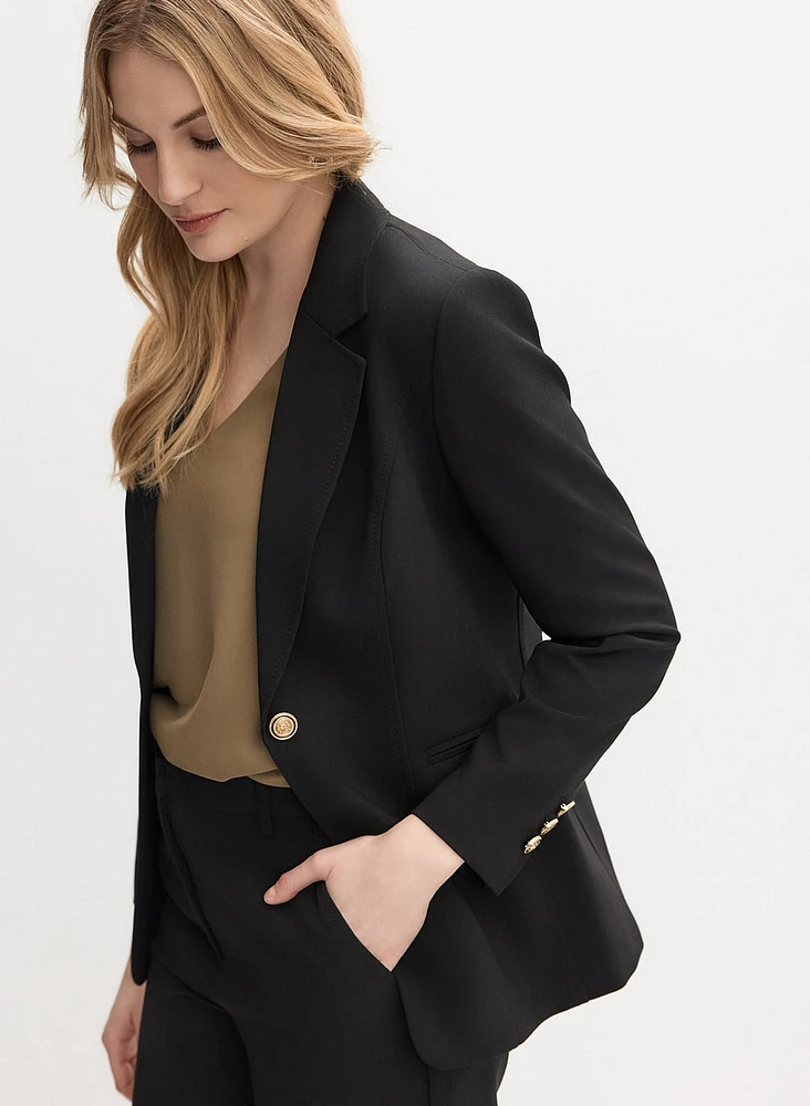 Embossed Button Blazer