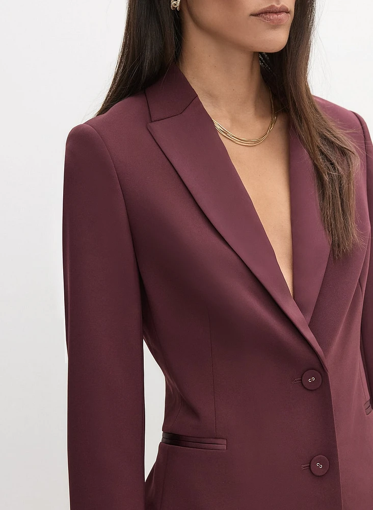 Satin Trim Tuxedo Jacket