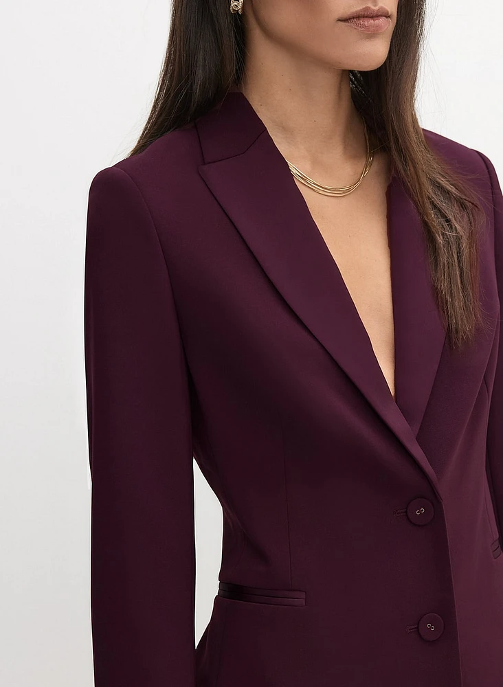 Satin Trim Tuxedo Jacket