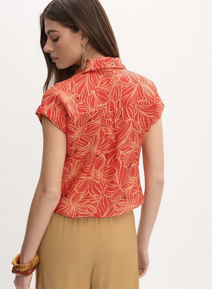 Blouse boutonnée tropicale