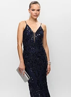 V-Neck Sequin Dress