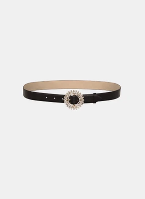 Round Crystal Buckle Belt