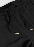 Drawstring Waist Wide-Leg Pants