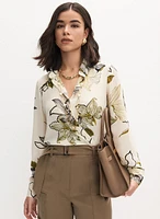 Blouse florale à manches longues