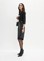 Joseph Ribkoff - Vegan Leather Cowl Neck Dress