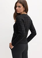 Lurex Bouclé Zip Cardigan