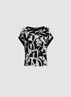 Geometric Print Short Sleeve Top