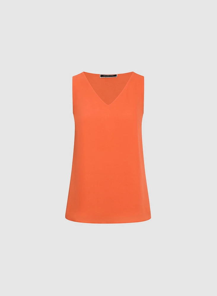 Blouse sans manches en crêpe