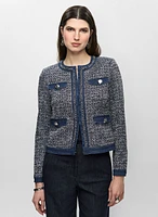 Denim Trim Bouclé Jacket