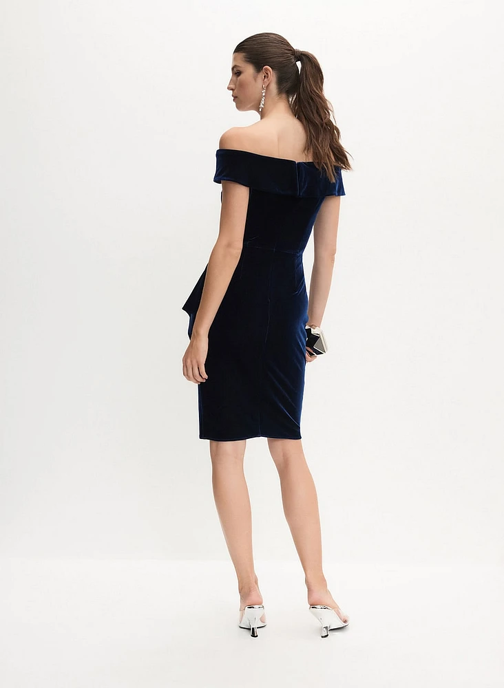 Off-the-Shoulder Velvet Dress