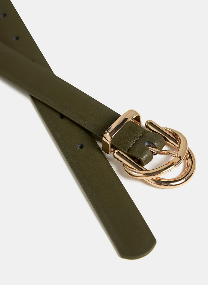 Vegan Leather Thin Belt