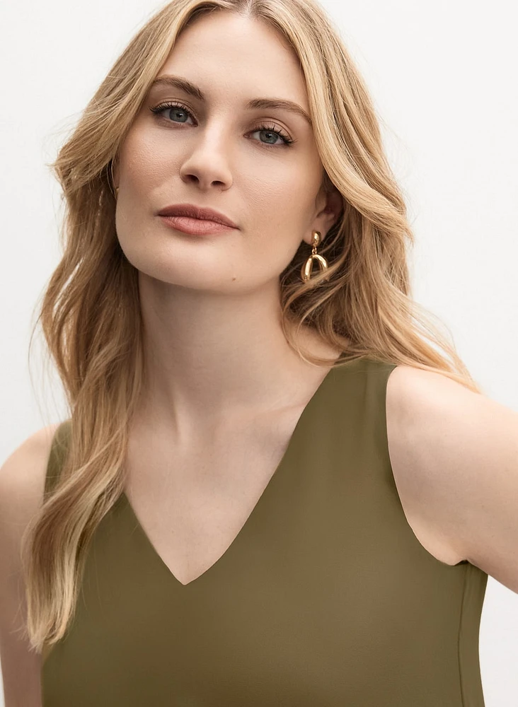 Blouse sans manches en crêpe