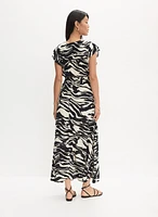 Animal Print Smocked Waist Dress